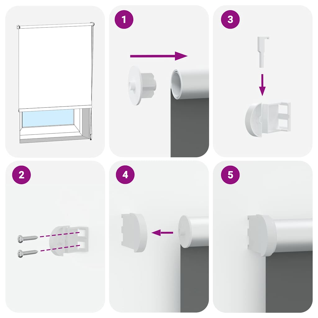 Roller Blind Blackout Marine 140x130 cm Fabric Width 136.6 cm Polyester