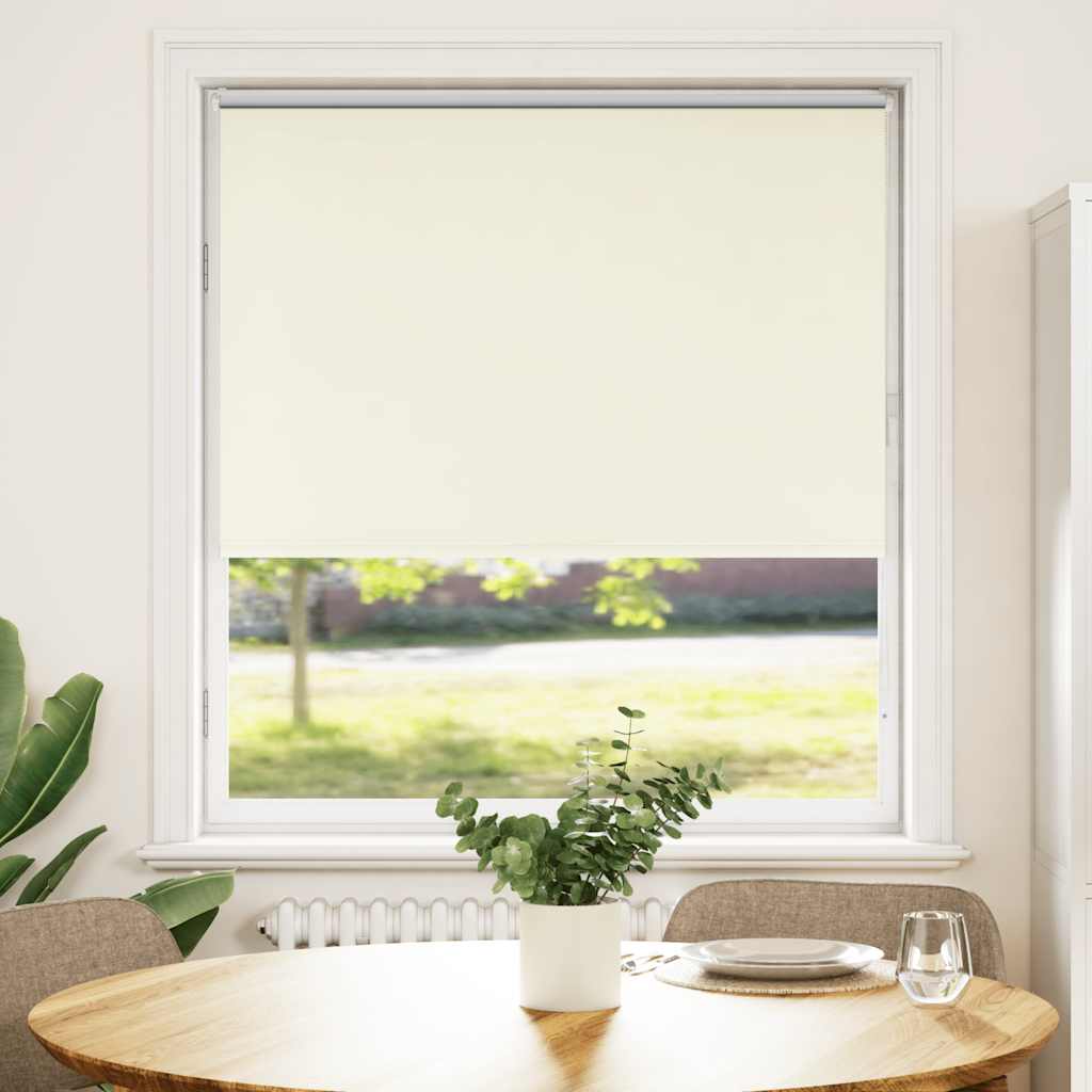 Roller Blind Blackout Off White 90x130 cm Fabric Width 85.7 cm Polyester