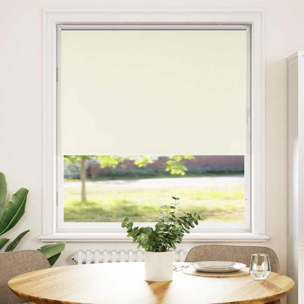 Roller Blind Blackout Off White 115x150 cm Fabric Width 110.7 cm Polyester