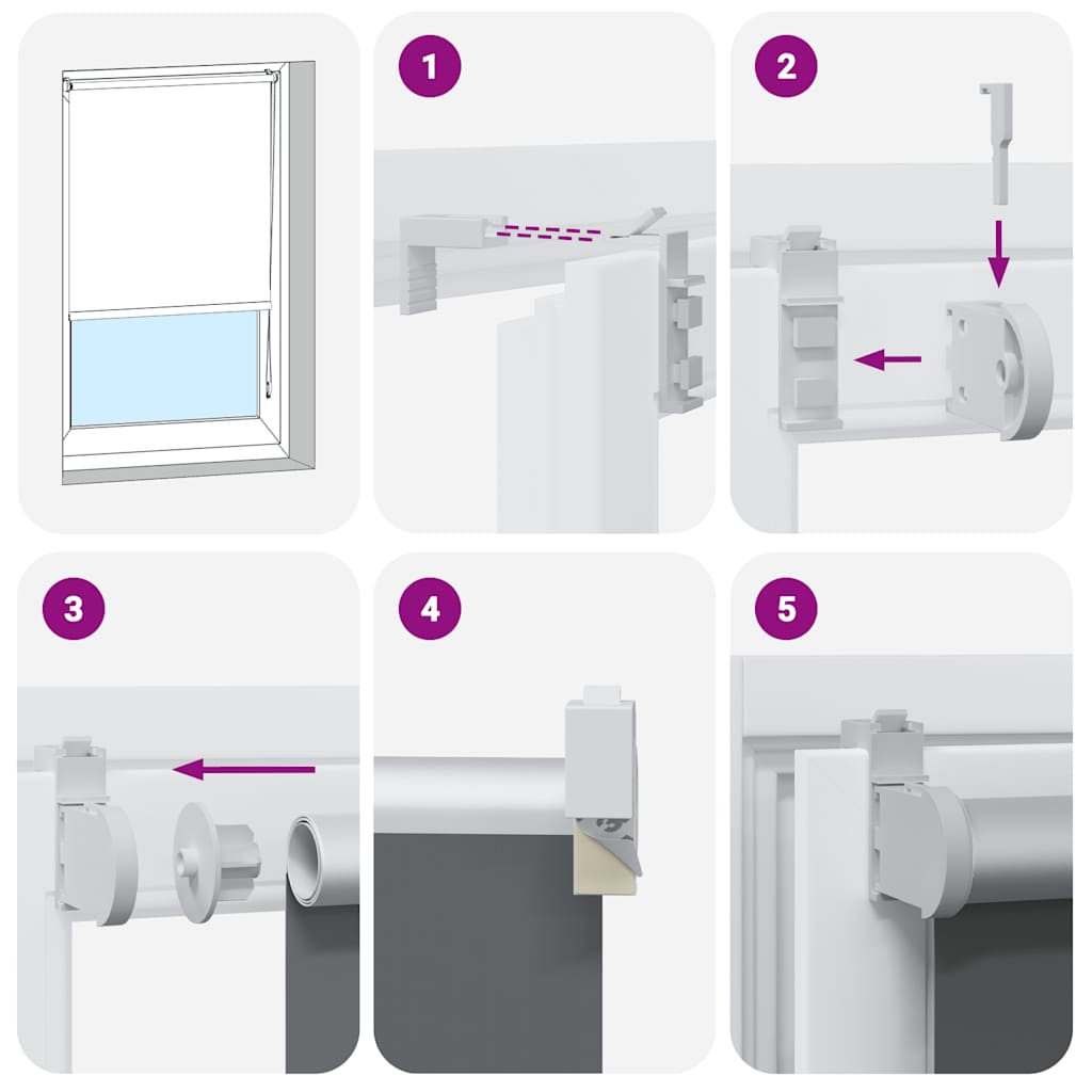 Roller Blind Blackout Off White 130x150 cm Fabric Width 126.6 cm Polyester