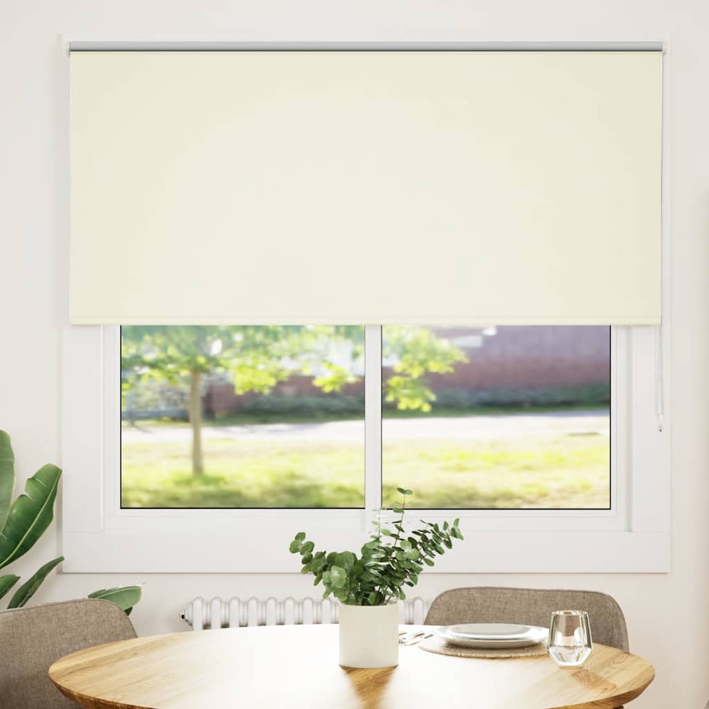 Roller Blind Blackout Off White 150x150 cm Fabric Width 146.6 cm Polyester