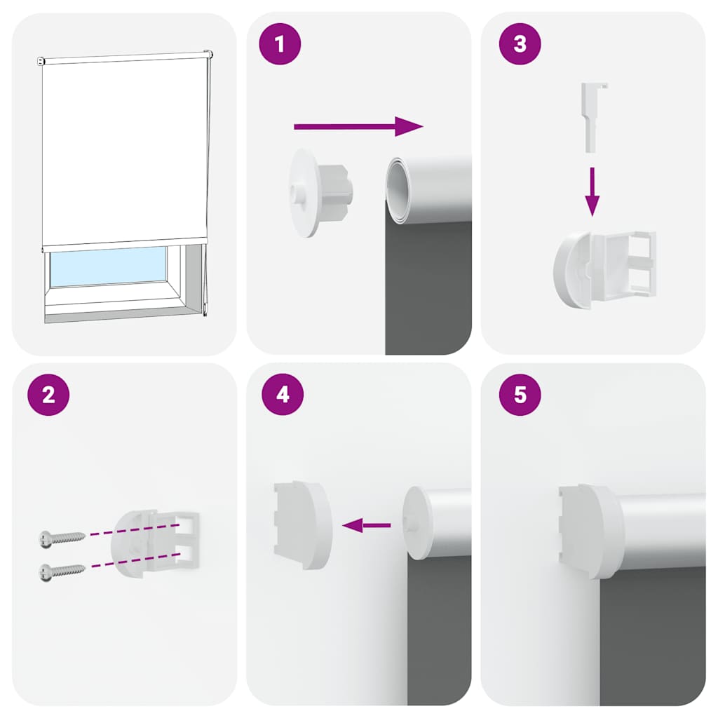 Roller Blind Blackout Off White 155x150 cm Fabric Width 151.6 cm Polyester