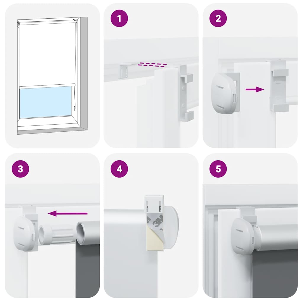 Roller Blind Blackout Off White 75x175 cm Fabric Width 70.7 cm Polyester