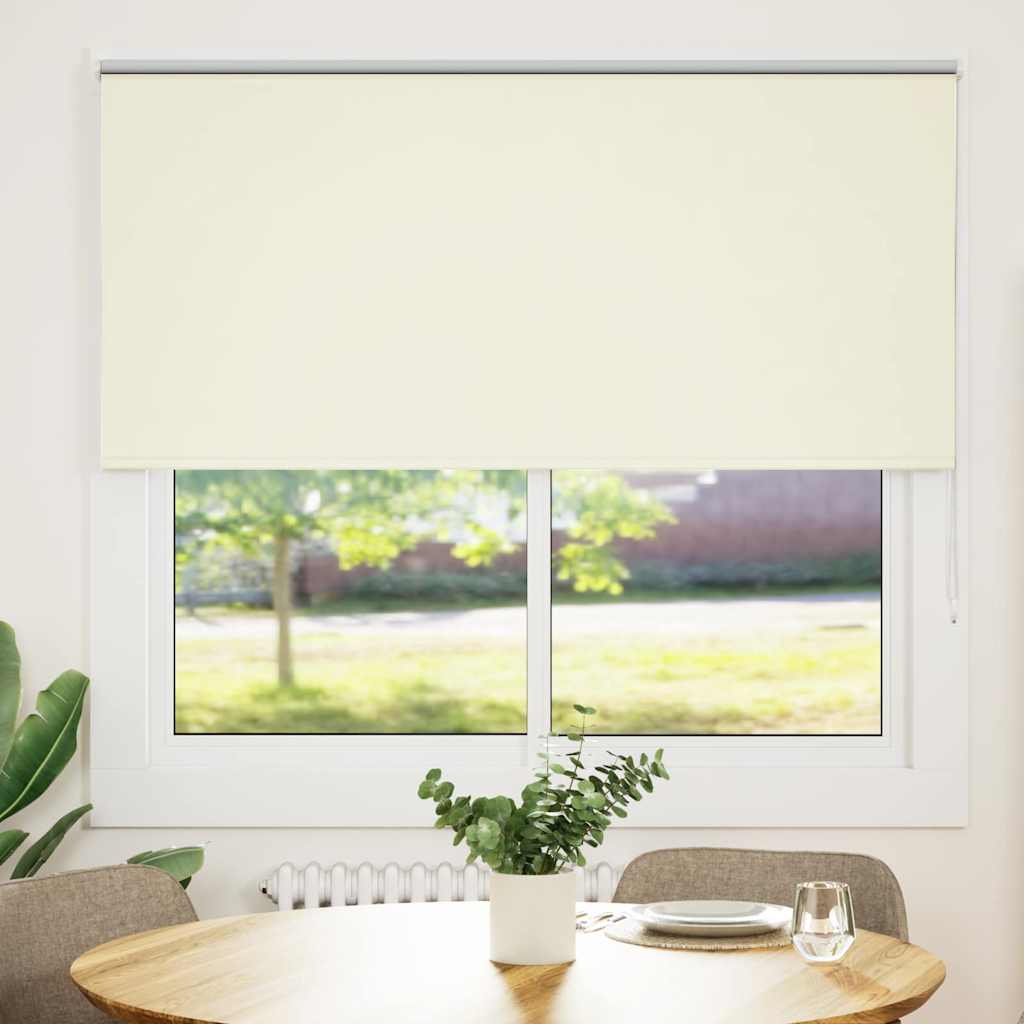 Roller Blind Blackout Off White 160x175 cm Fabric Width 156.6 cm Polyester