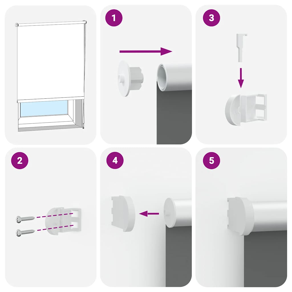 Roller Blind Blackout Off White 135x230 cm Fabric Width 131.6 cm Polyester