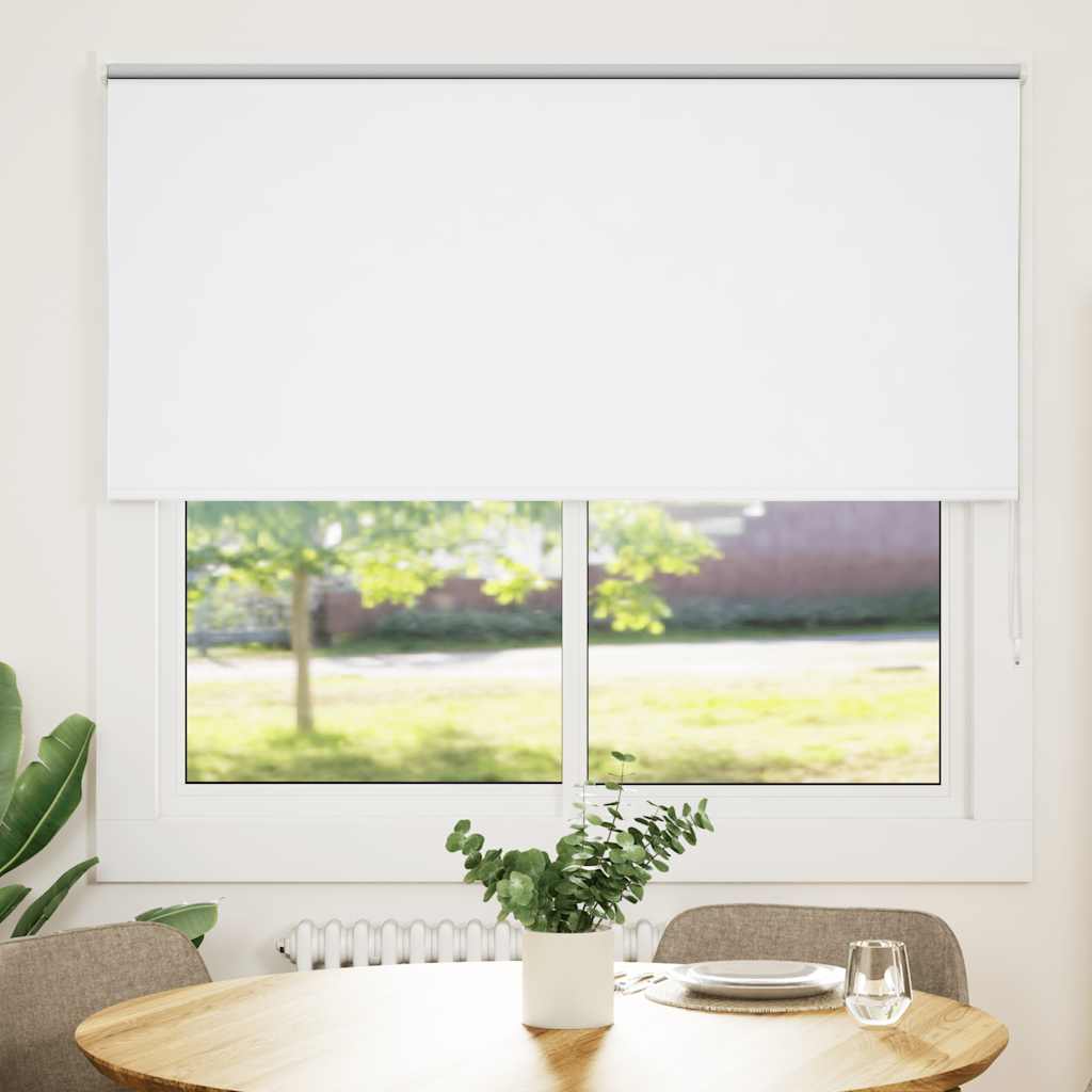 Roller Blind Blackout White 145x130 cm Fabric Width 141.6 cm Polyester