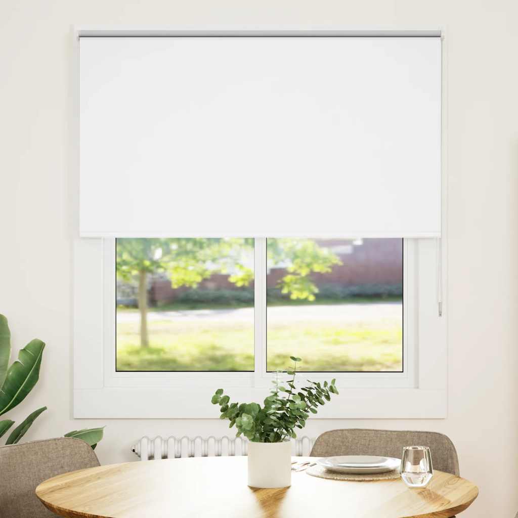 Roller Blind Blackout White 140x175 cm Fabric Width 136.6 cm Polyester