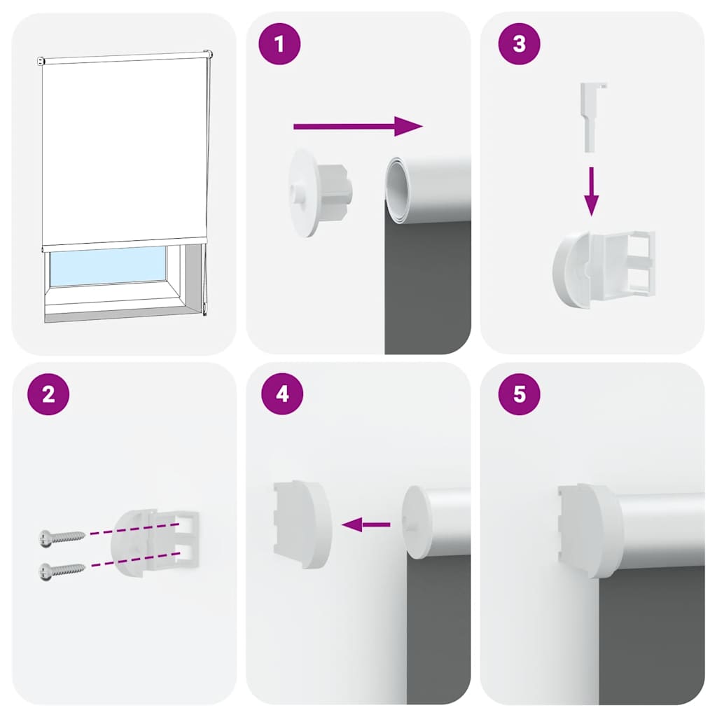 Roller Blind Blackout White 140x230 cm Fabric Width 136.6 cm Polyester