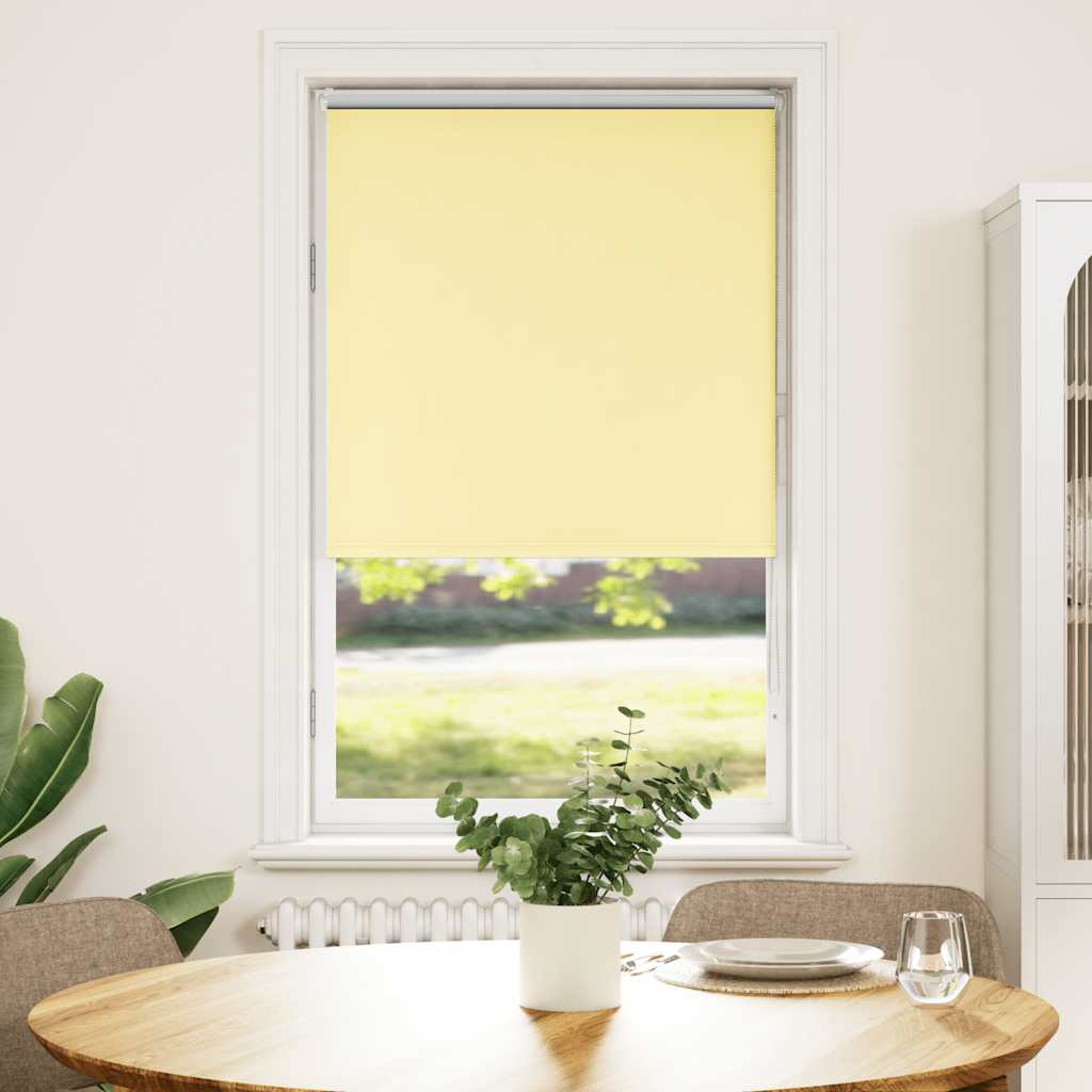 Roller Blind Blackout Yellow 85x130 cm Fabric Width 80.7 cm Polyester
