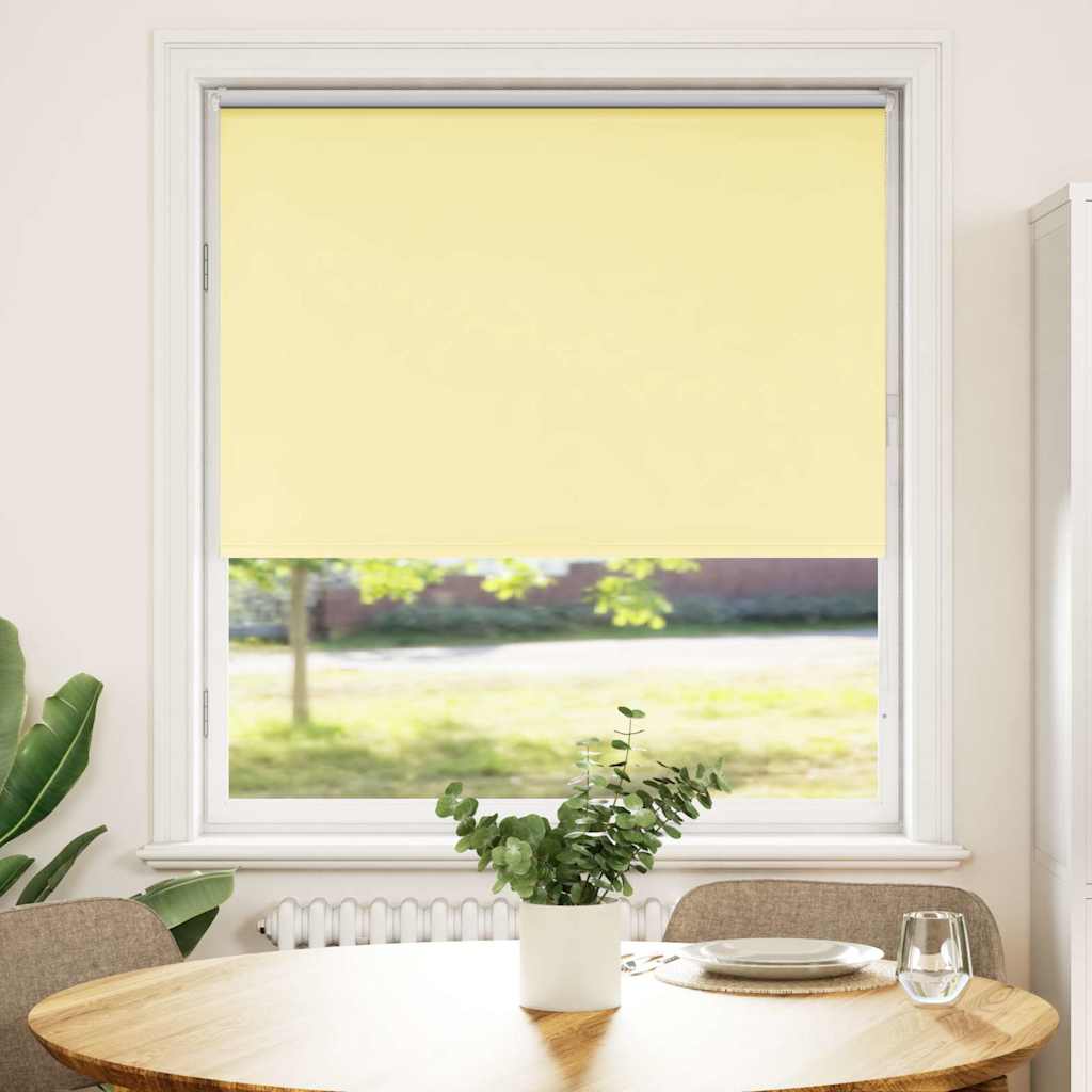 Roller Blind Blackout Yellow 100x130 cm Fabric Width 95.7 cm Polyester