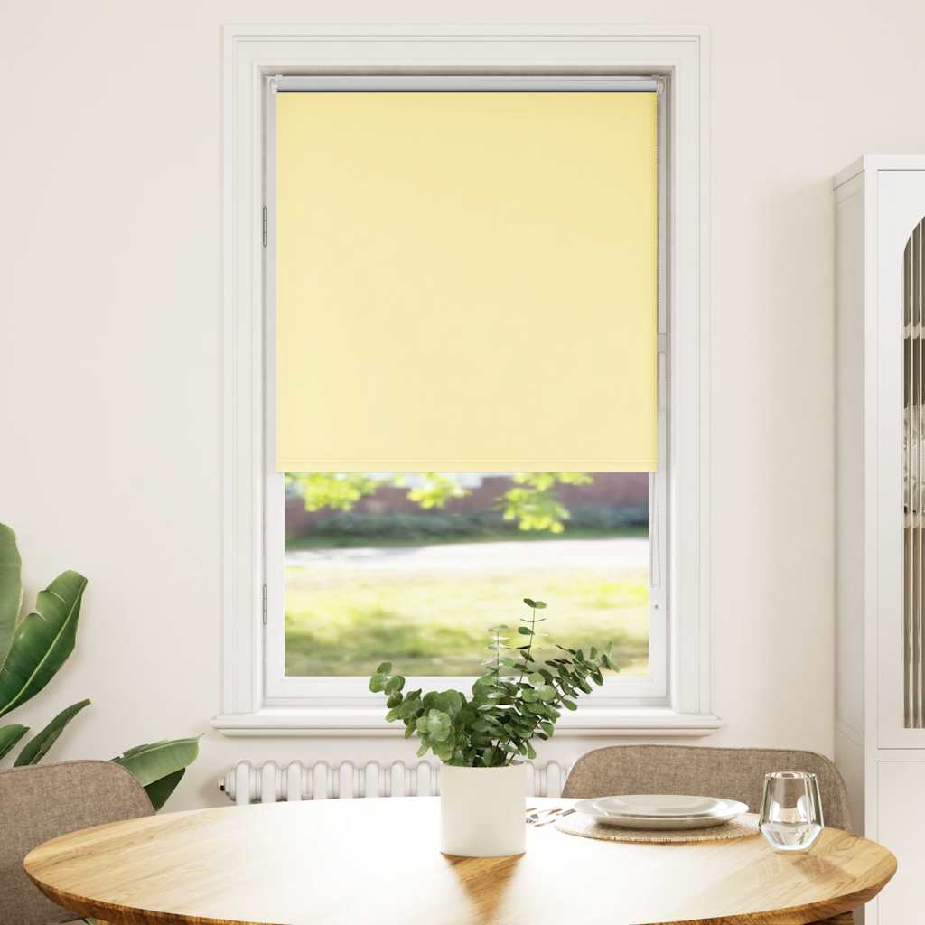 Roller Blind Blackout Yellow 80x150 cm Fabric Width 75.7 cm Polyester