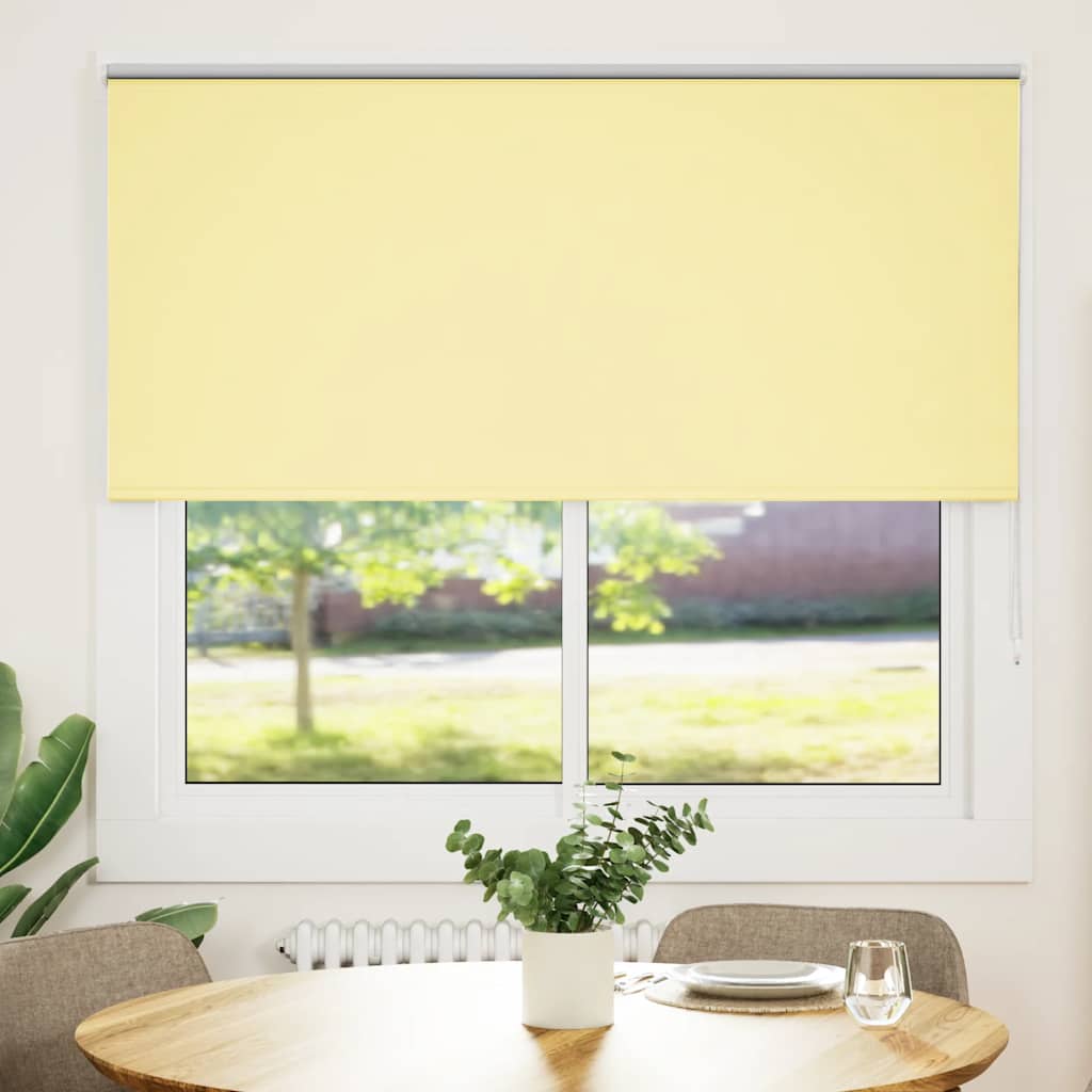 Roller Blind Blackout Yellow 160x150 cm Fabric Width 156.6 cm Polyester