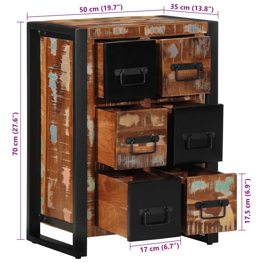 Sideboard 50x35x70 cm Solid Wood Reclaimed