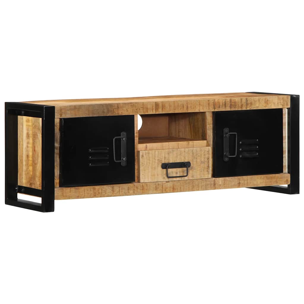 TV Cabinet 100x30x35 cm Solid Rough Wood Mango
