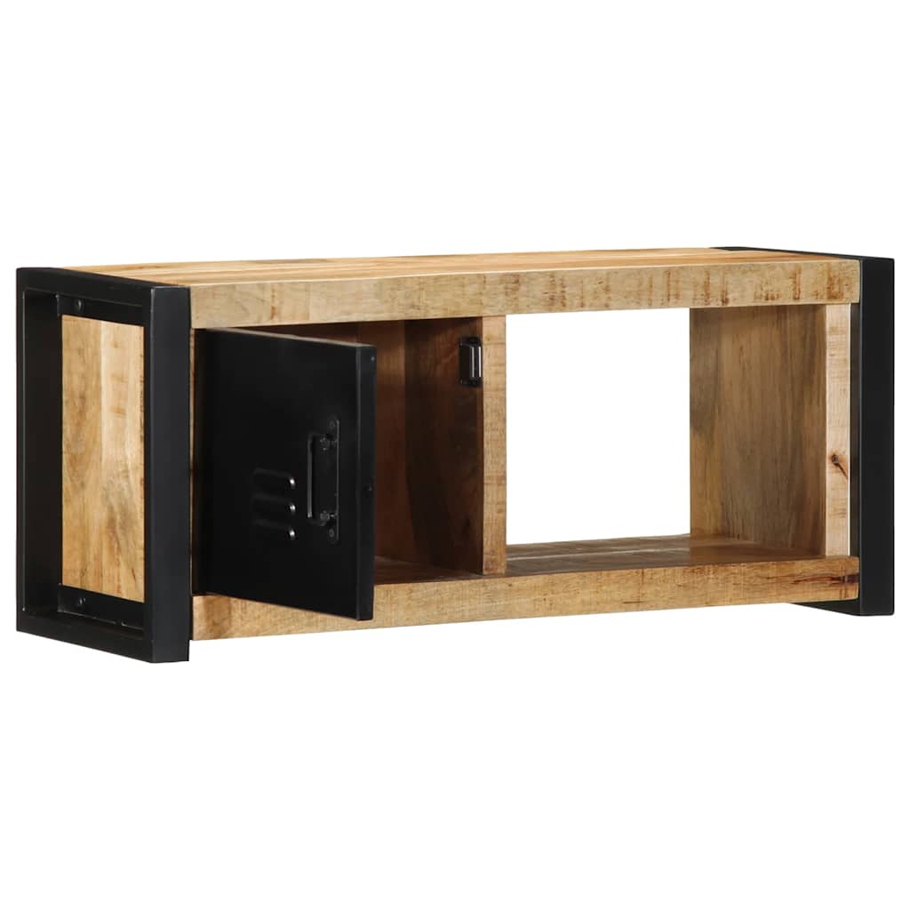 TV Cabinet 80x30x35 cm Solid Rough Wood Mango