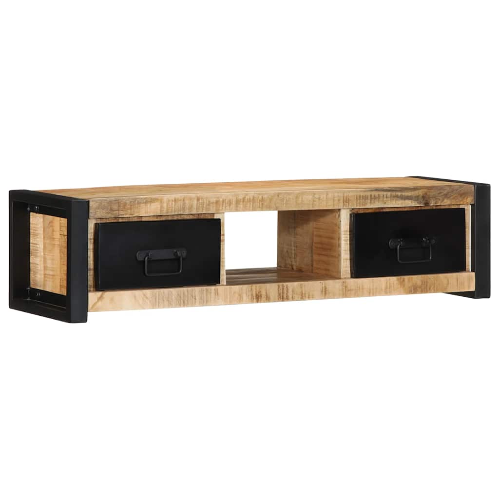 TV Cabinet 100x30x25 cm Solid Rough Wood Mango