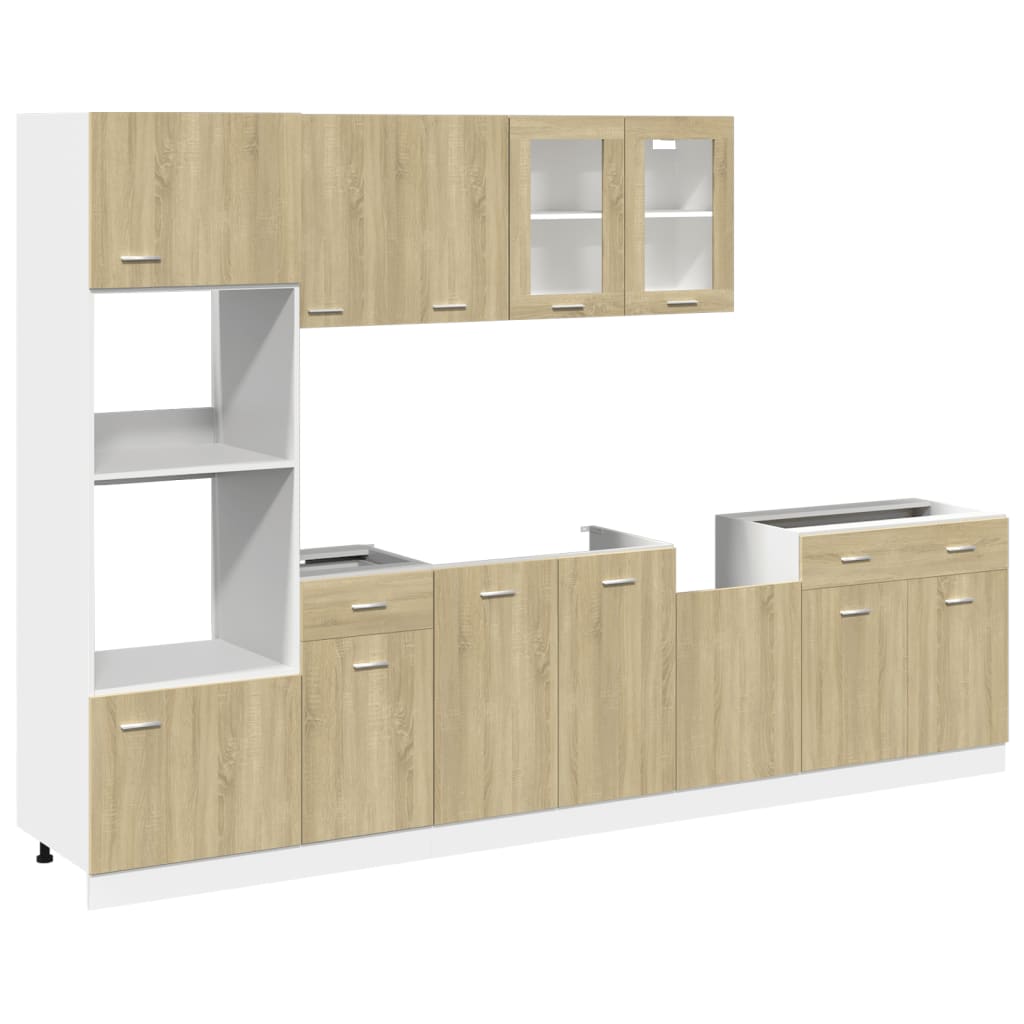 7 Piece Kitchen Cabinet Set Lyon Sonoma Oak Engineered Wood