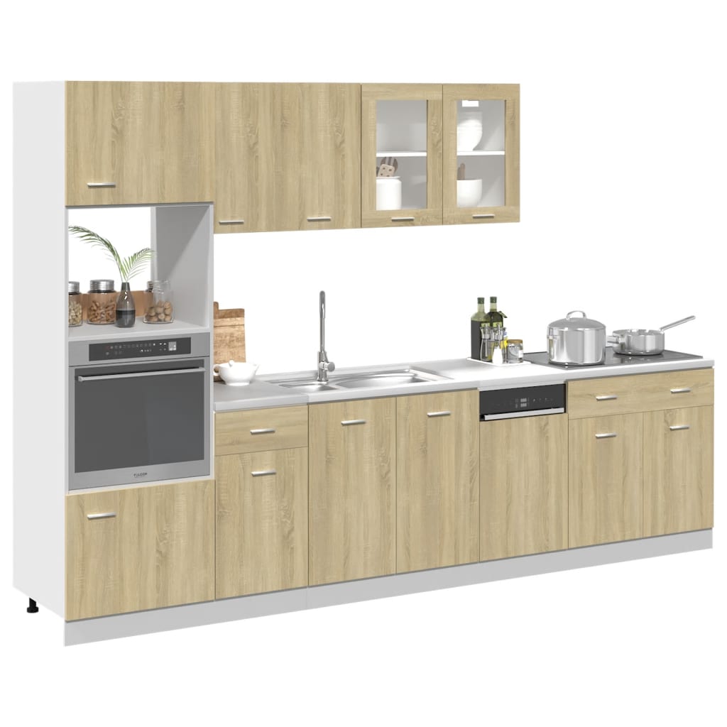 7 Piece Kitchen Cabinet Set Lyon Sonoma Oak Engineered Wood