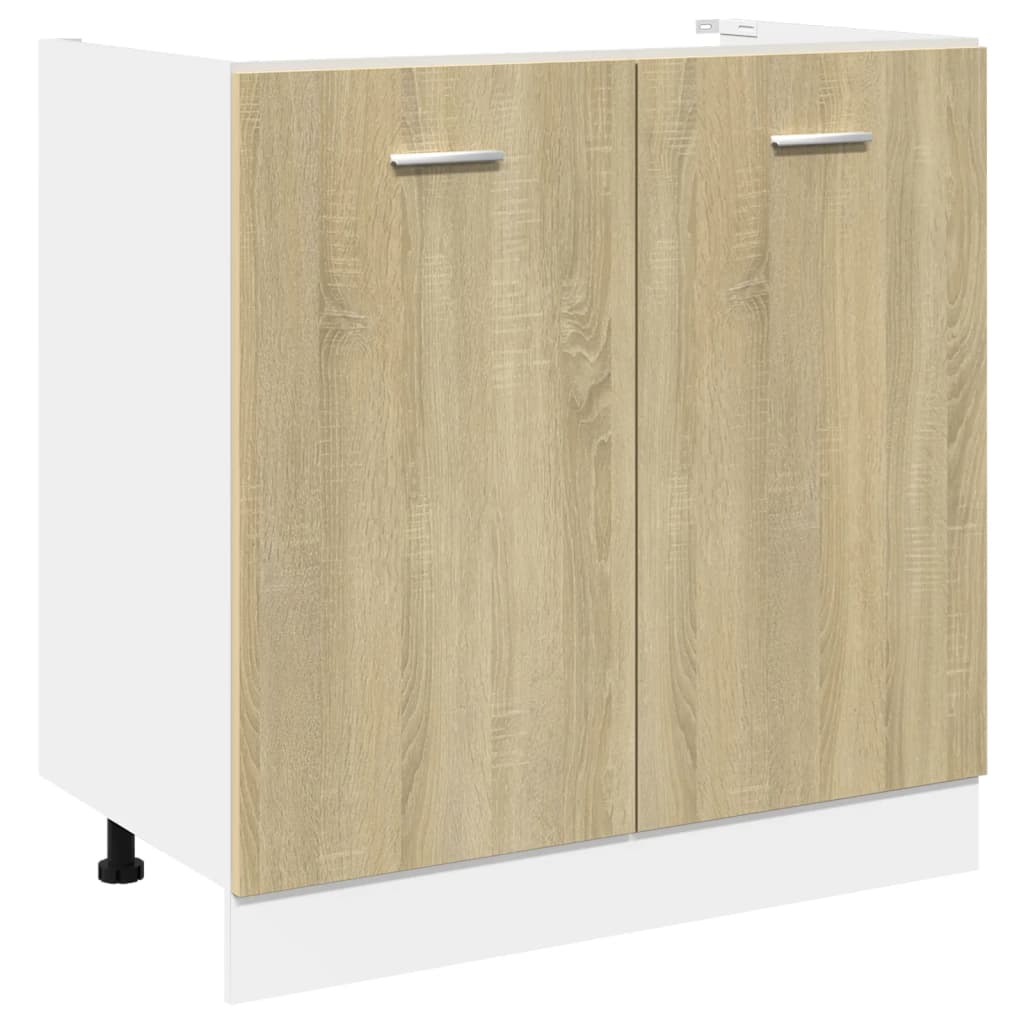 7 Piece Kitchen Cabinet Set Lyon Sonoma Oak Engineered Wood