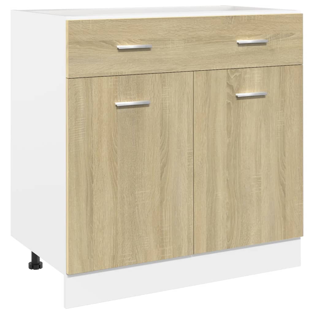 7 Piece Kitchen Cabinet Set Lyon Sonoma Oak Engineered Wood