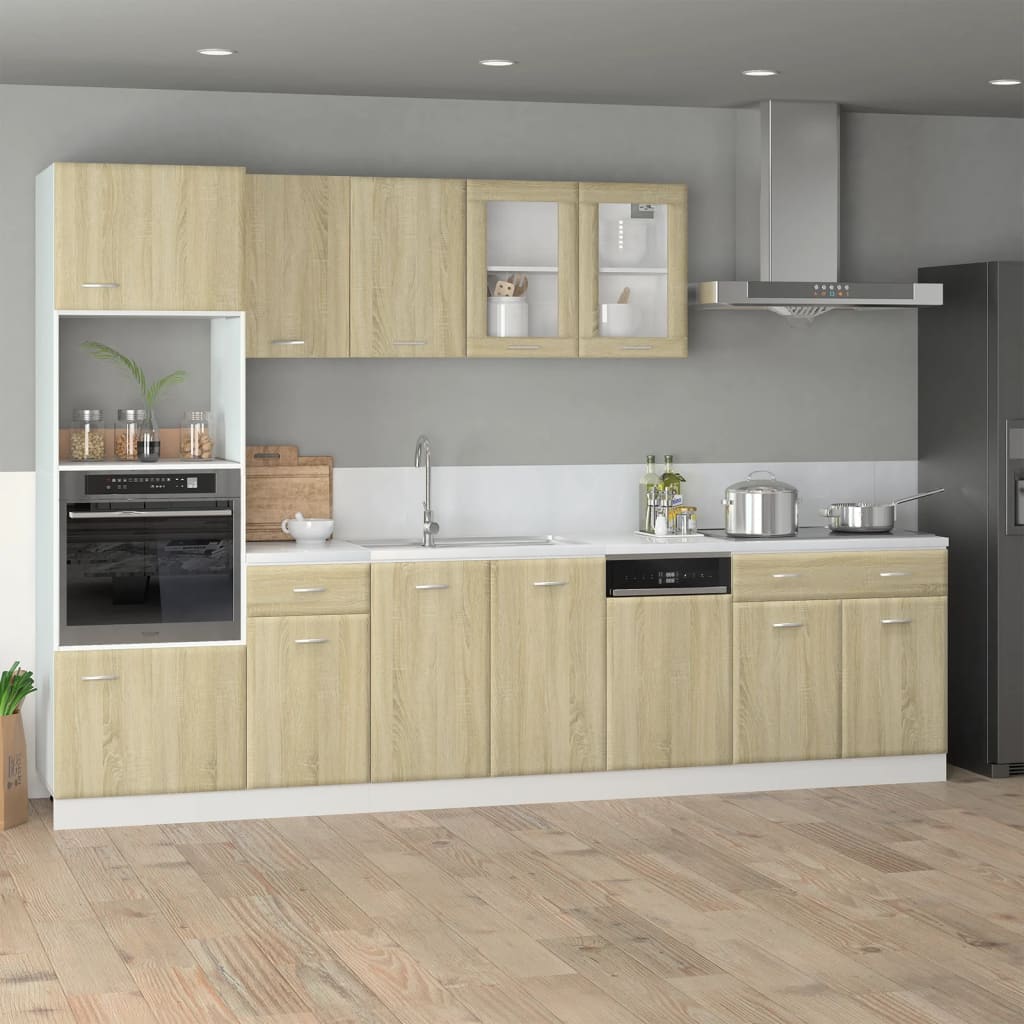 7 Piece Kitchen Cabinet Set Lyon Sonoma Oak Engineered Wood