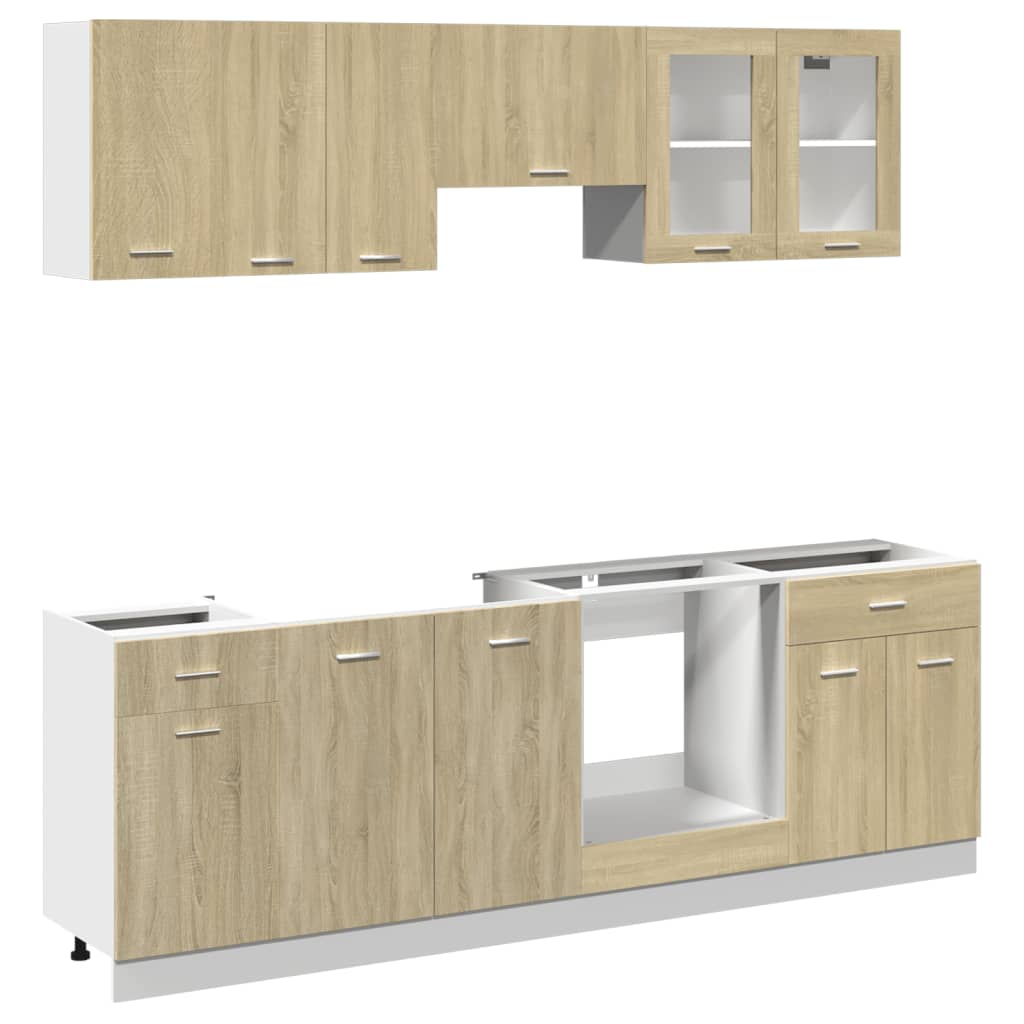 8 Piece Kitchen Cabinet Set Lyon  Sonoma Oak Engineered Wood