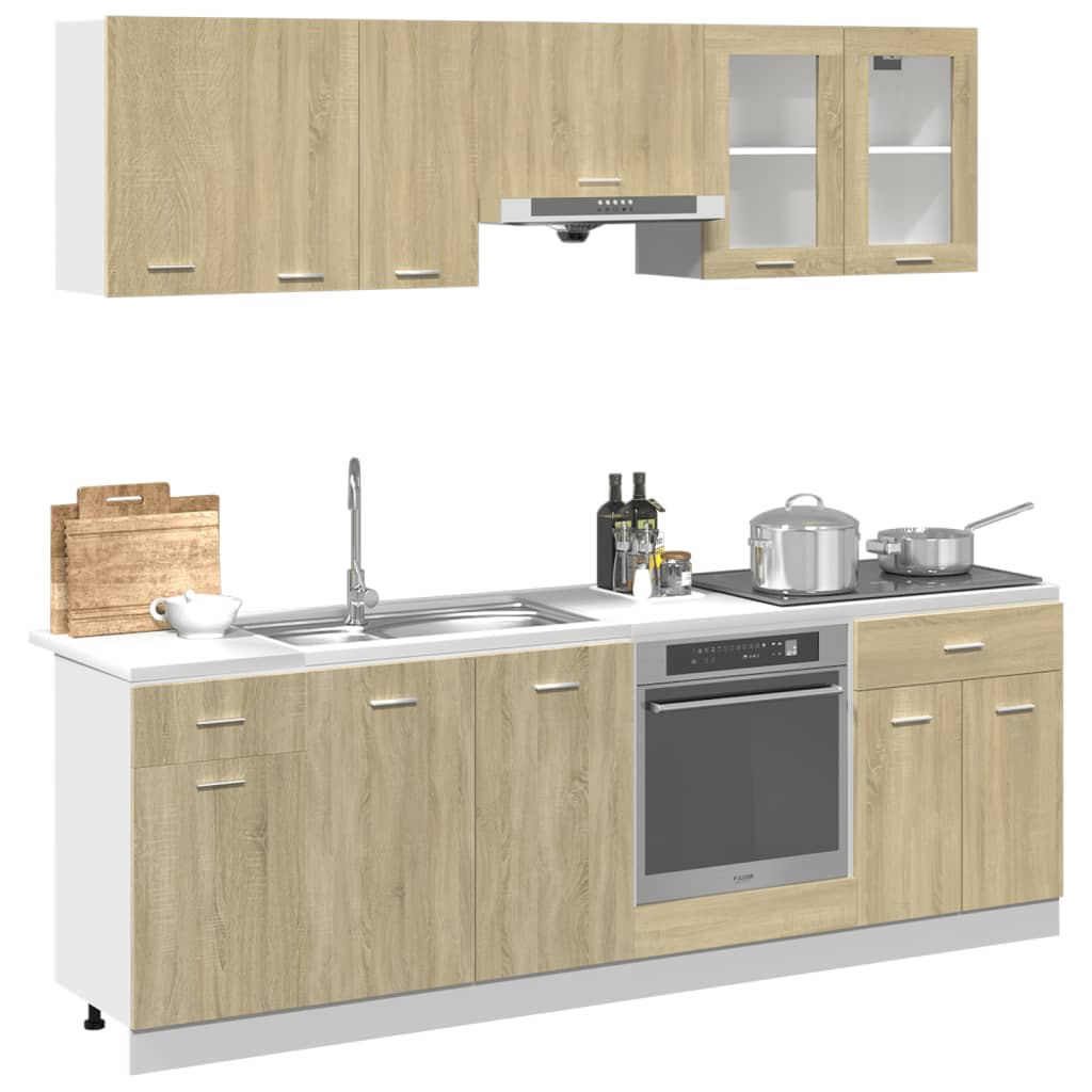 8 Piece Kitchen Cabinet Set Lyon  Sonoma Oak Engineered Wood
