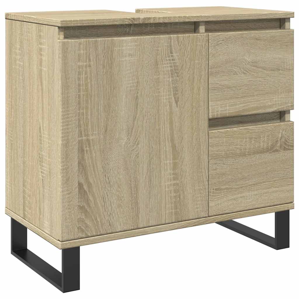3 Piece Bathroom Furniture Set Sonoma Oak Engineered Wood