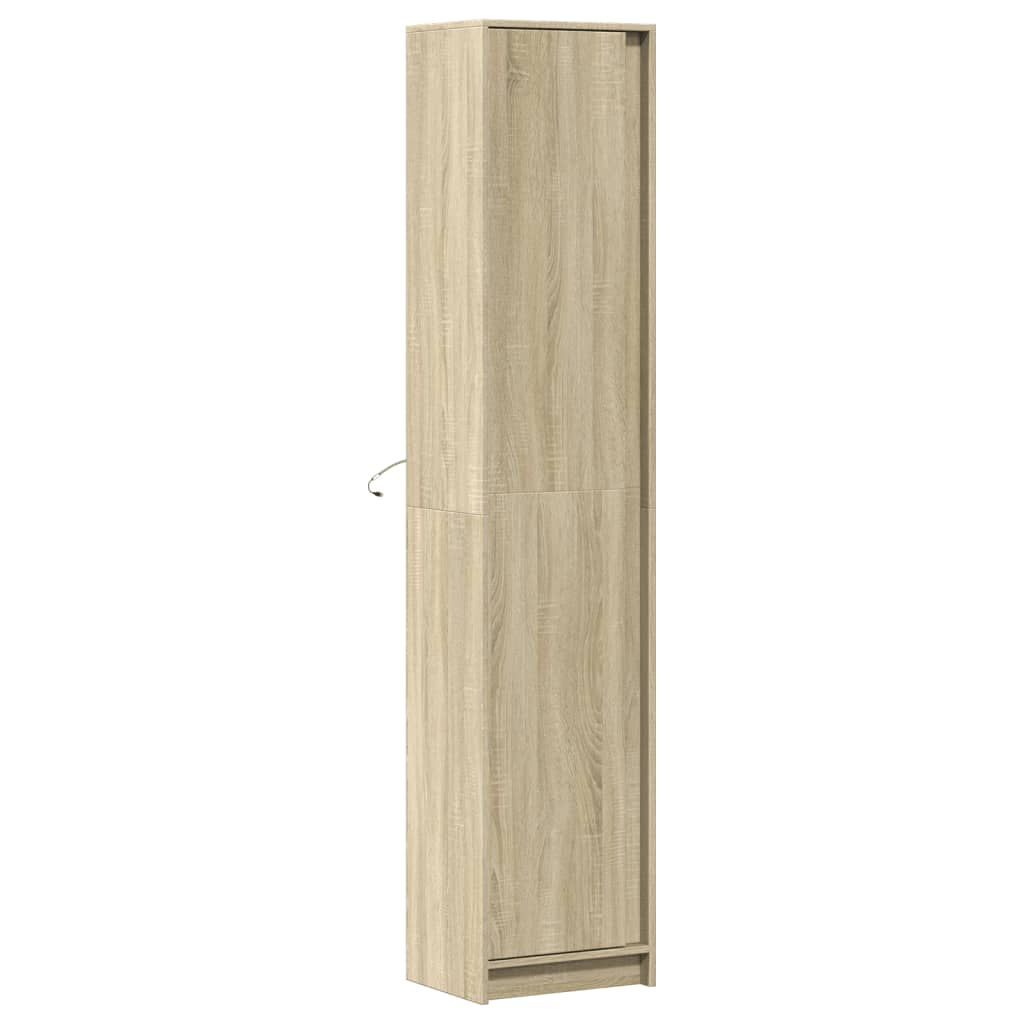 Highboard with LED Sonoma Oak 41.5x32.5x200 cm Engineered Wood