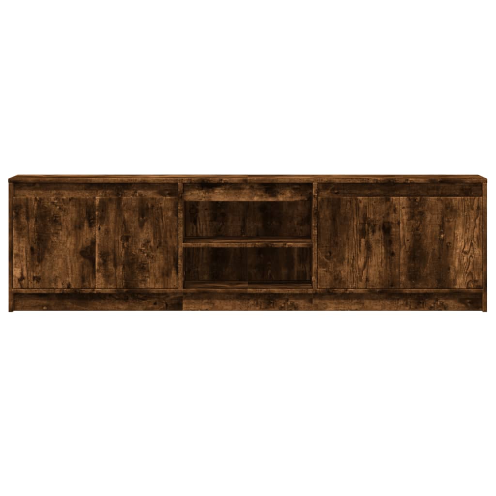 TV Cabinet with LED Smoked Oak 180x34x50 cm Engineered Wood