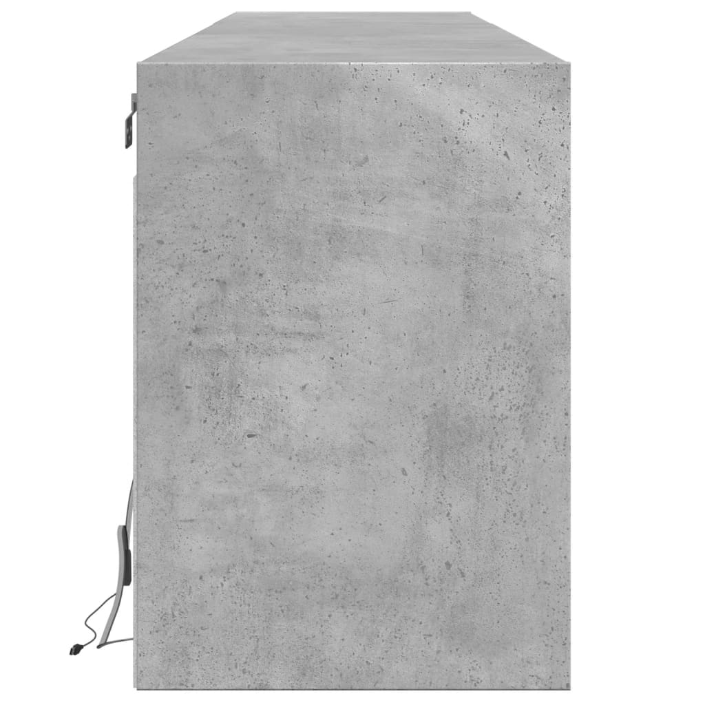 TV Wall Cabinet with LED Concrete Grey 180x31x45 cm