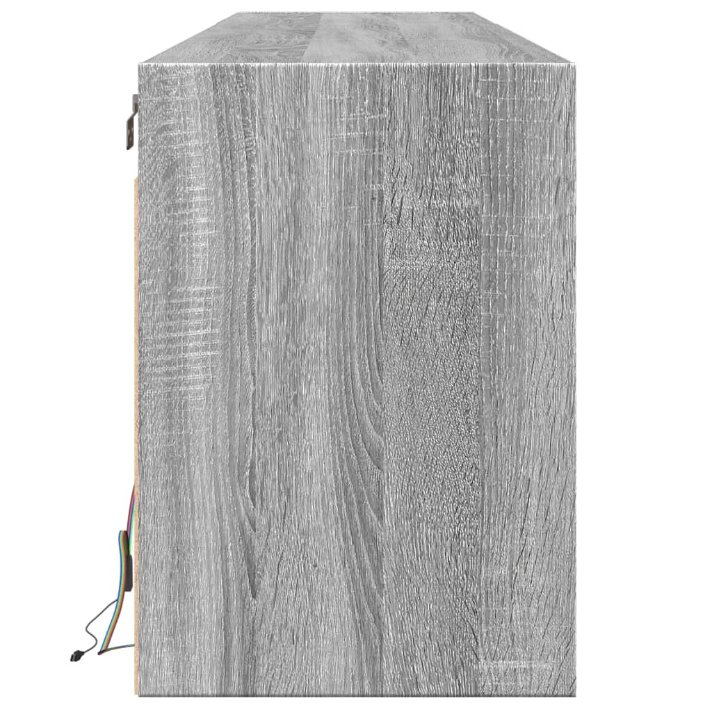 TV Wall Cabinet with LED Grey Sonoma 180x31x45 cm