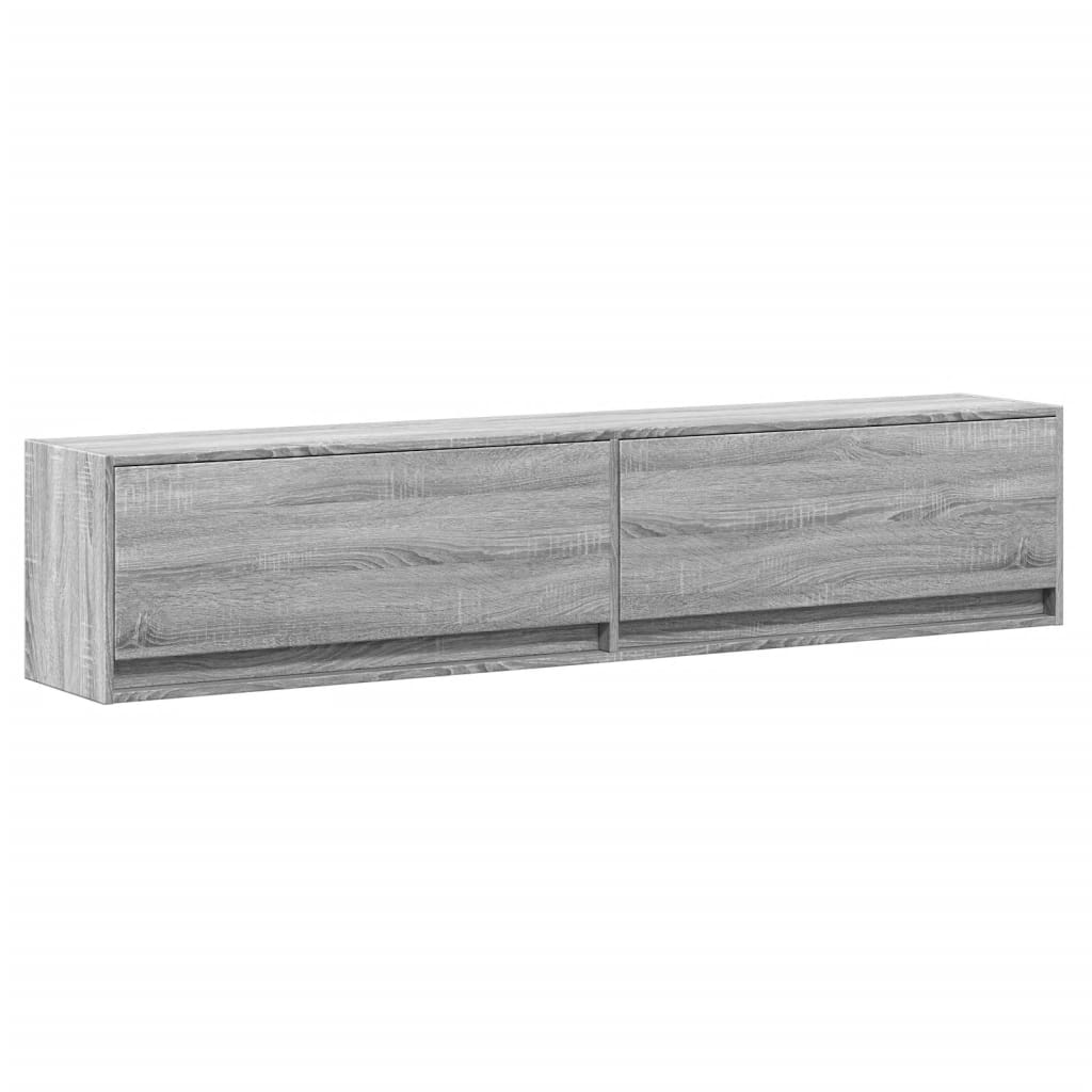TV Wall Cabinet with LED Grey Sonoma 180x31x38 cm