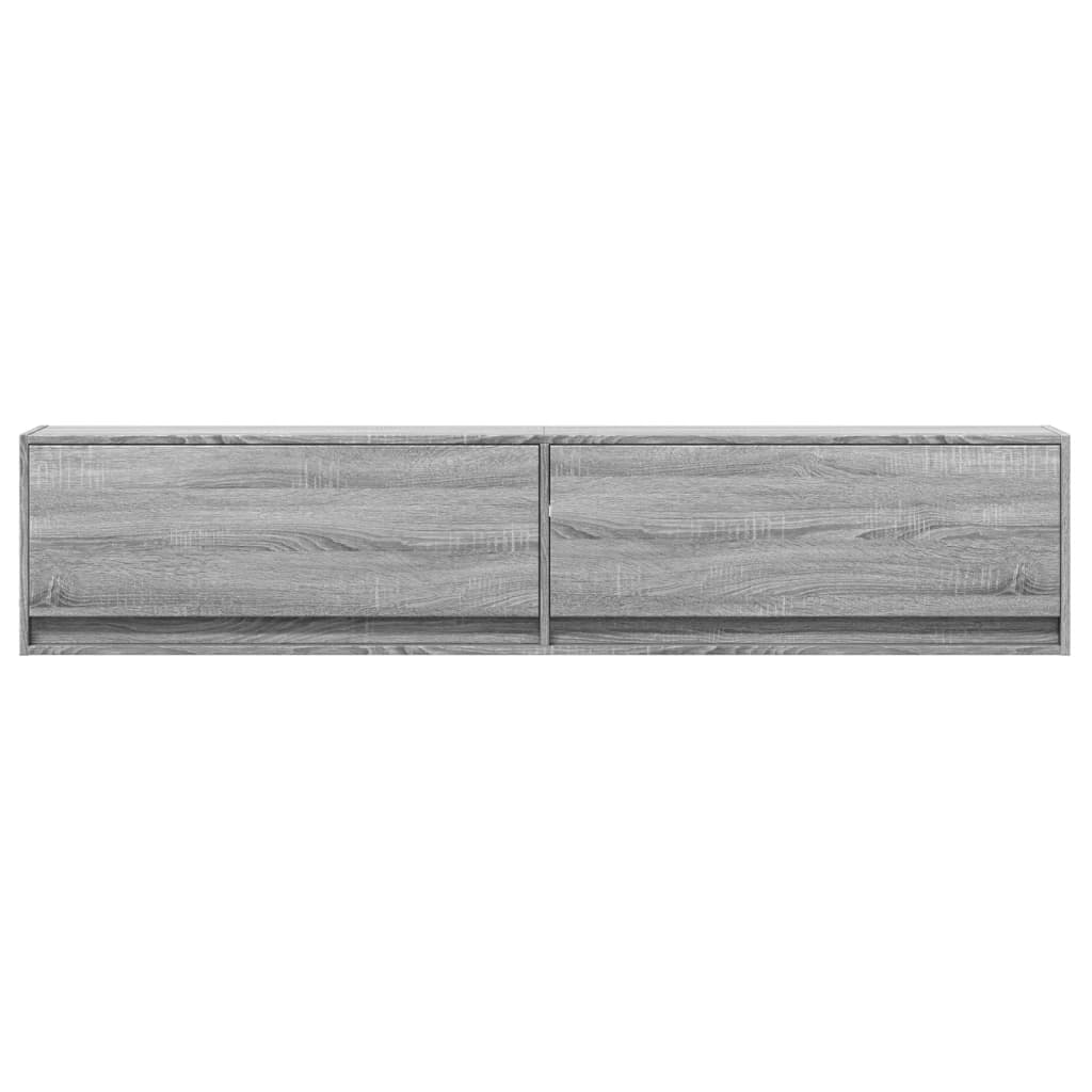 TV Wall Cabinet with LED Grey Sonoma 180x31x38 cm