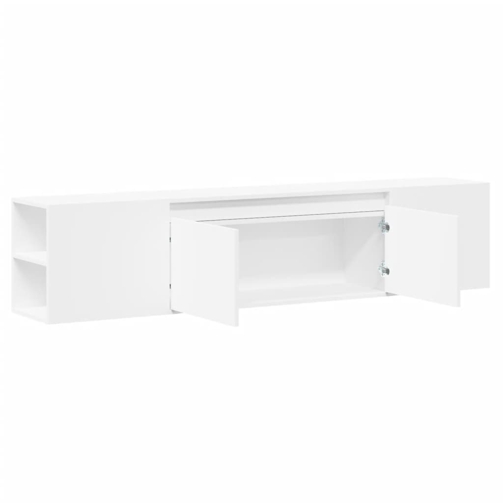 TV Wall Cabinet with LED White 180x31x39.5 cm