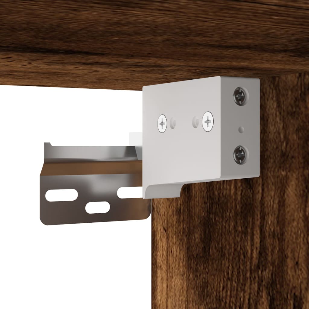 TV Wall Cabinet with LED Smoked Oak 180x31x39.5 cm