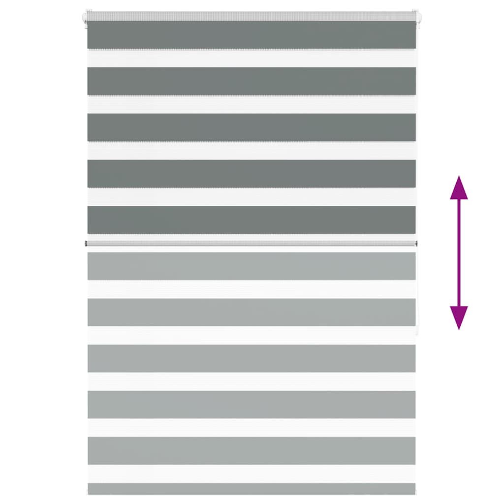 Zebra Blind Dark Grey 130x150 cm Fabric Width 125.9 cm Polyester