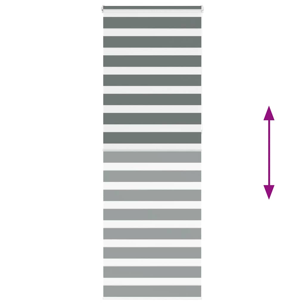 Zebra Blind Dark Grey 80x230 cm Fabric Width 75.9 cm Polyester