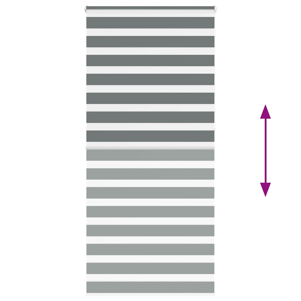 Zebra Blind Dark Grey 100x230 cm Fabric Width 95.9 cm Polyester