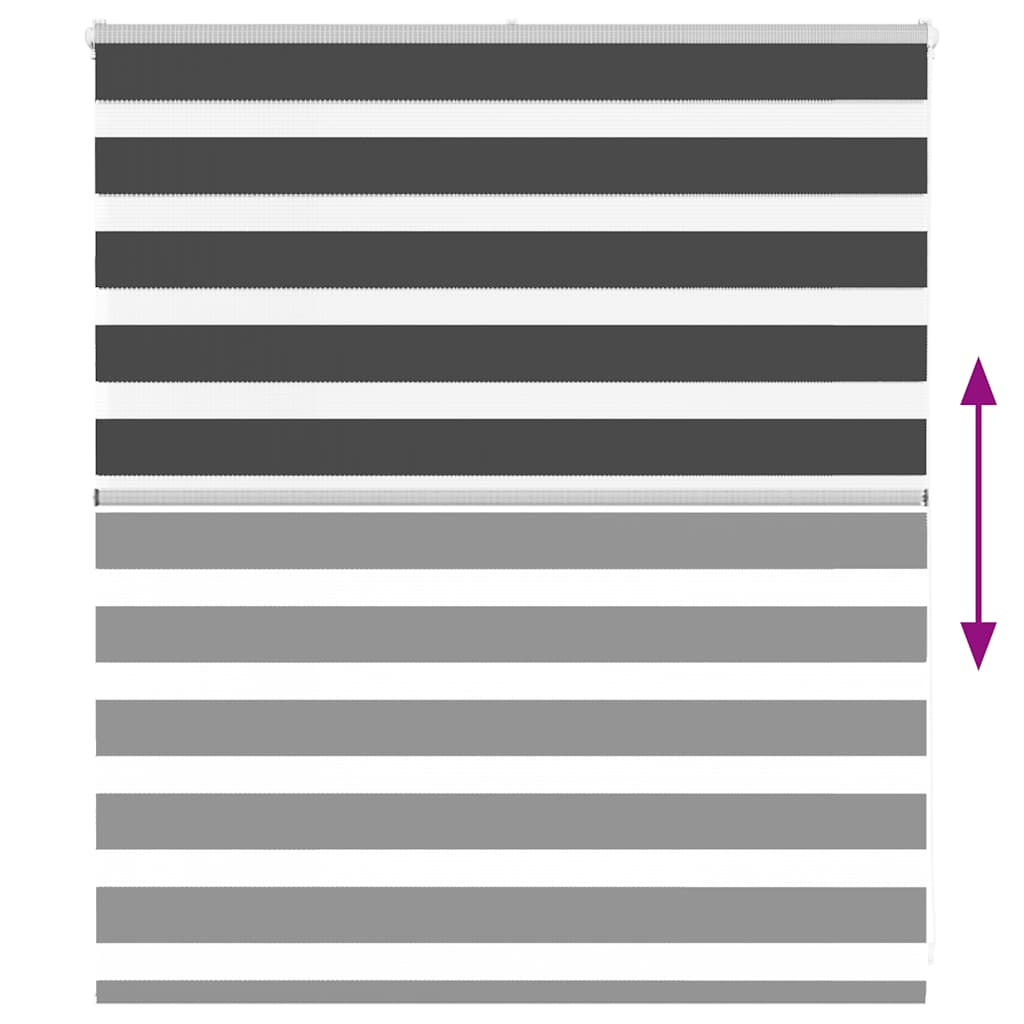 Zebra Blind Black 125x100 cm Fabric Width 120.9 cm Polyester