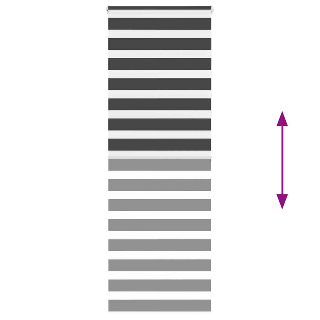 Zebra Blind Black 75x200 cm Fabric Width 70.9 cm Polyester