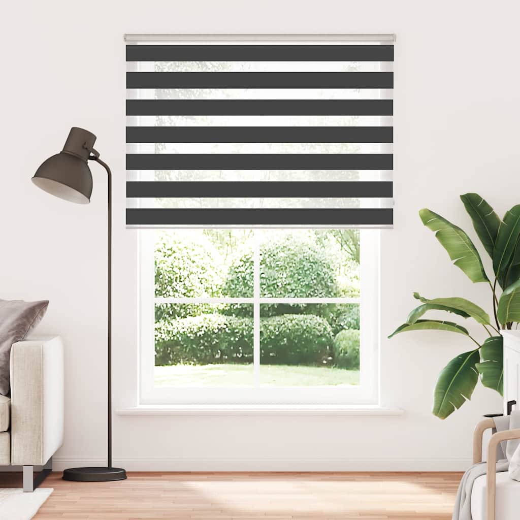 Zebra Blind Black 155x200 cm Fabric Width 150.9 cm Polyester