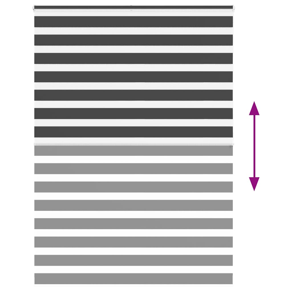 Zebra Blind Black 155x200 cm Fabric Width 150.9 cm Polyester