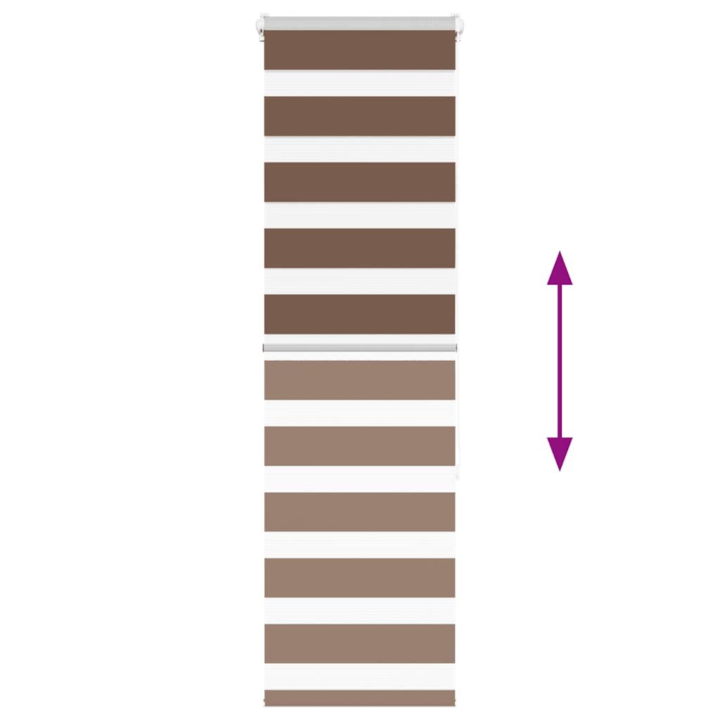Zebra Blind Brown 40x150 cm Fabric Width 35.9 cm Polyester