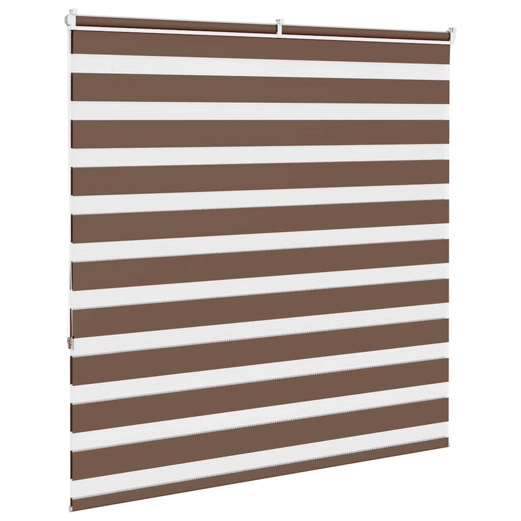 Zebra Blind Brown 150x150 cm Fabric Width 145.9 cm Polyester