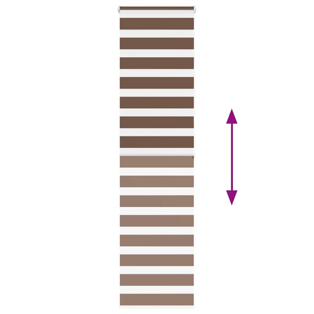 Zebra Blind Brown 65x200 cm Fabric Width 60.9 cm Polyester