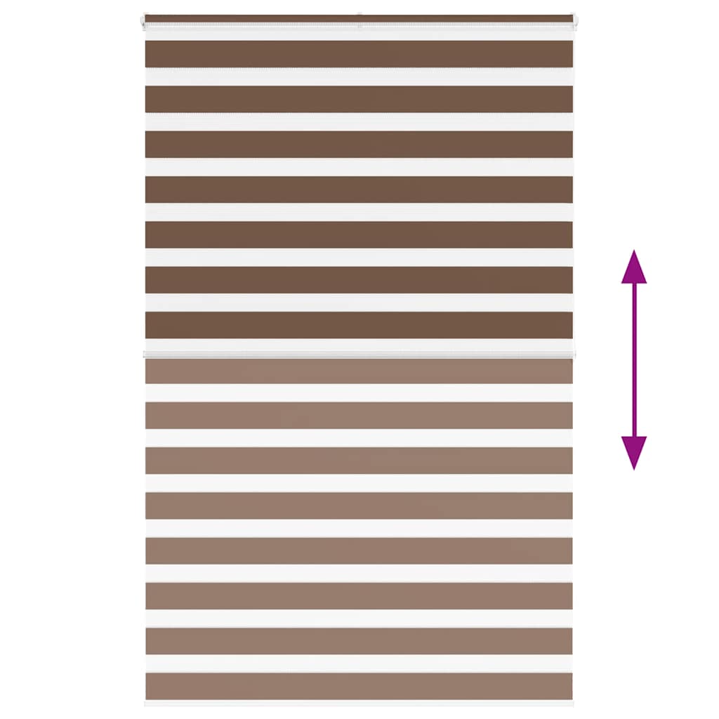 Zebra Blind Brown 140x200 cm Fabric Width 135.9 cm Polyester