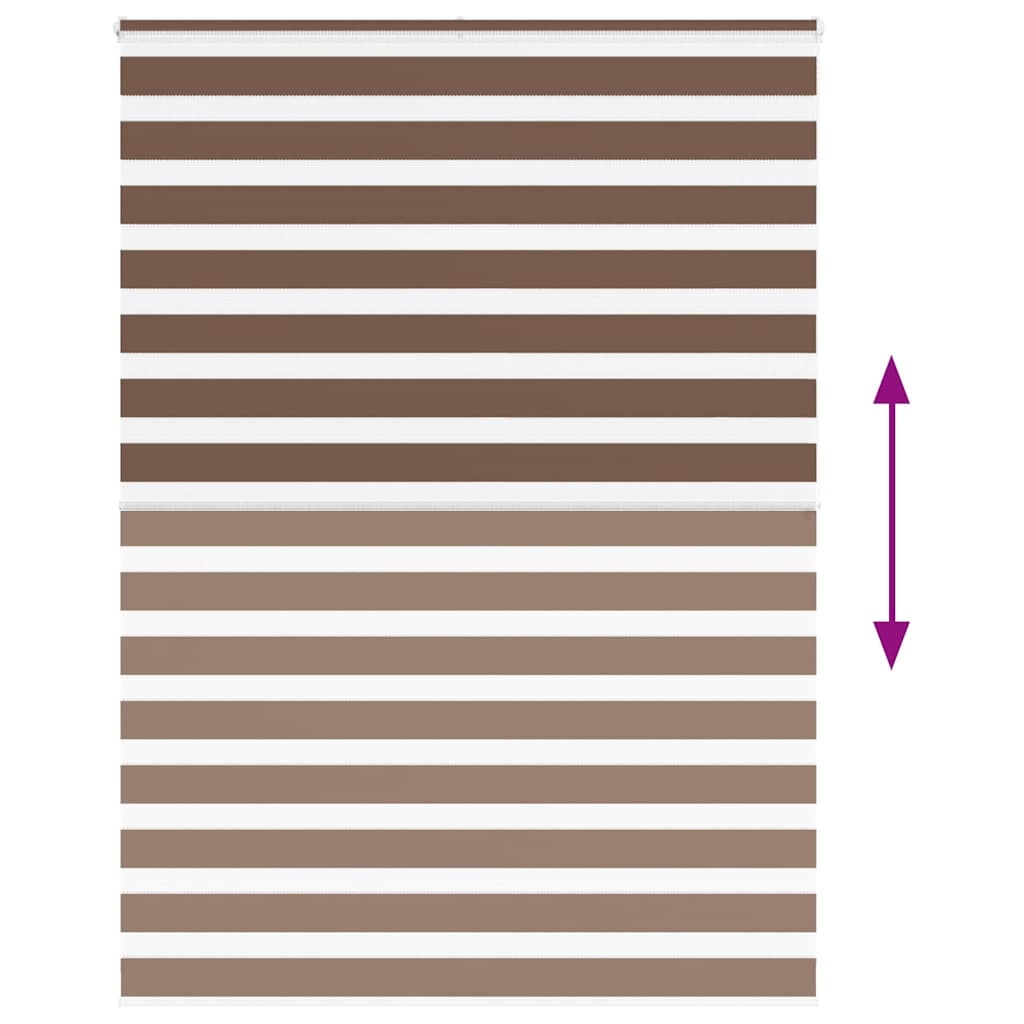 Zebra Blind Brown 160x200 cm Fabric Width 155.9 cm Polyester