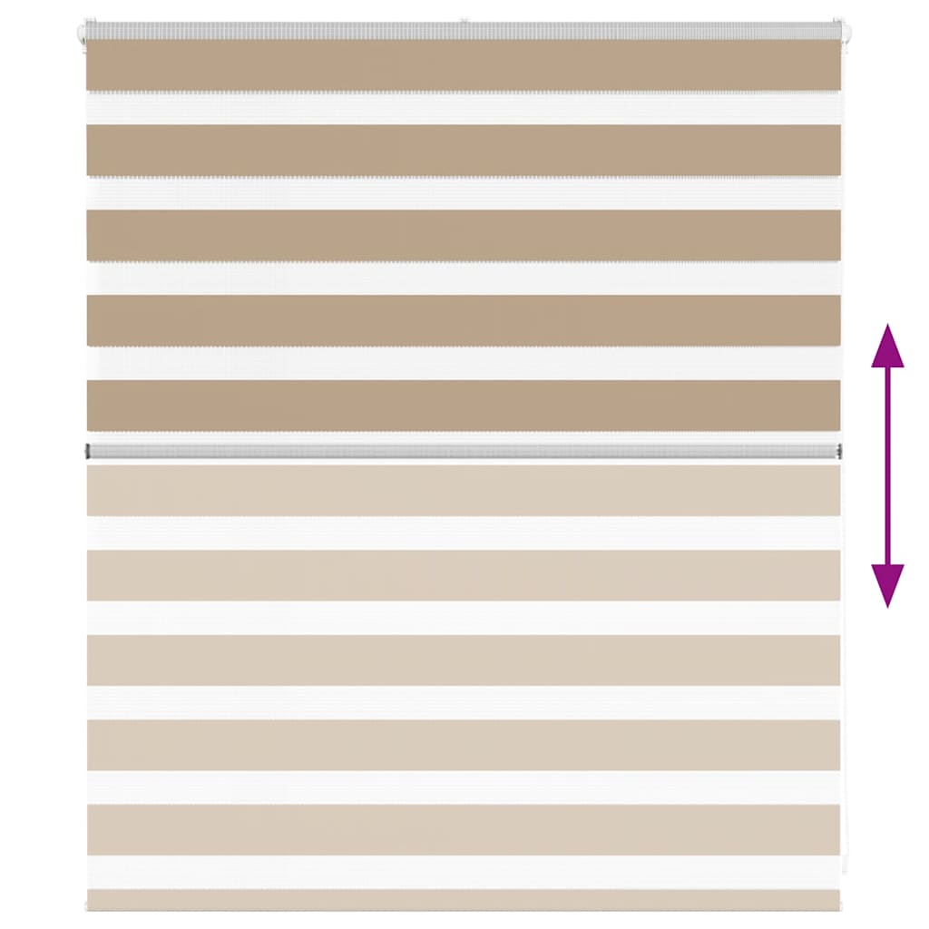 Zebra Blind Sand Brown 125x100 cm Fabric Width 120.9 cm Polyester