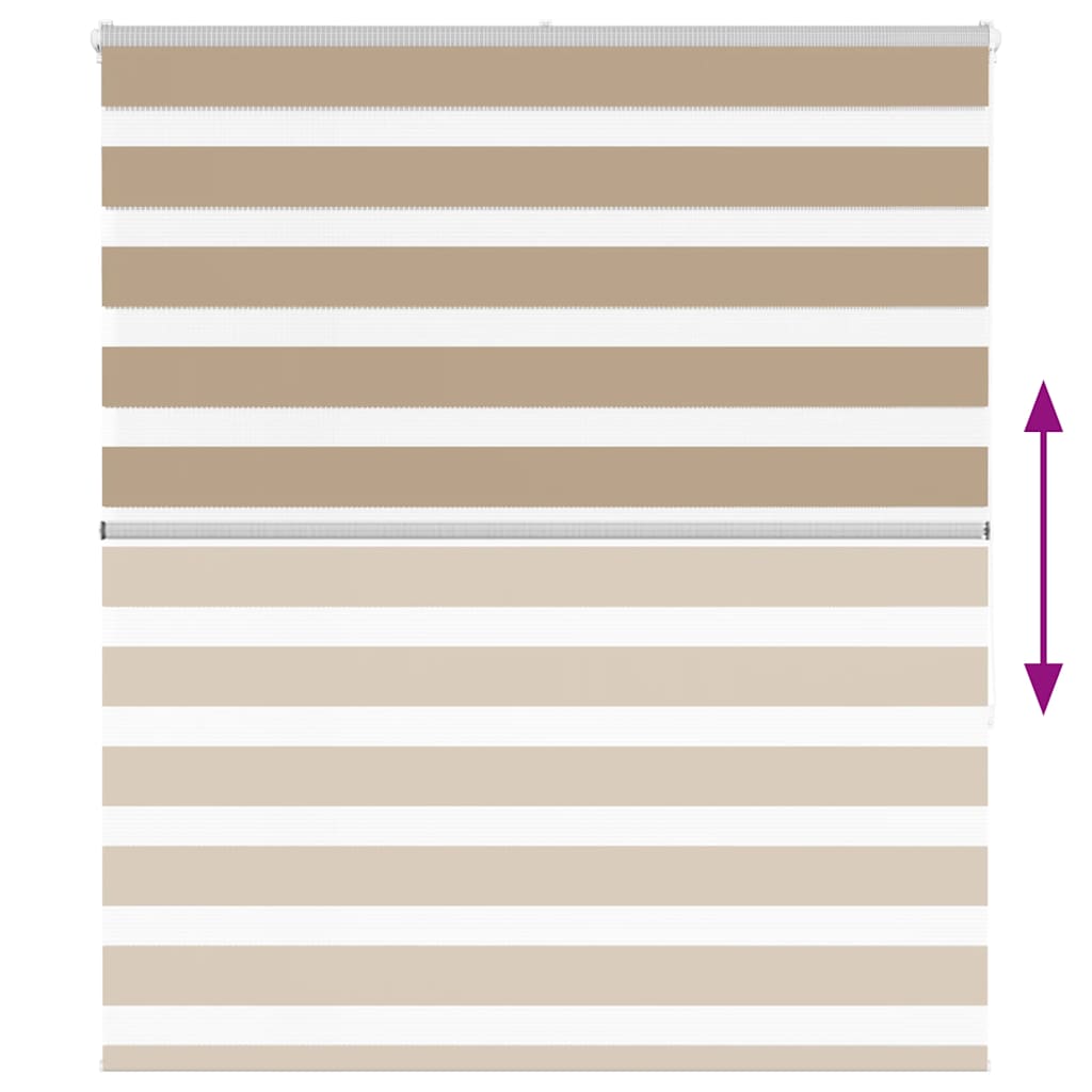 Zebra Blind Sand Brown 130x150 cm Fabric Width 125.9 cm Polyester